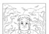 Simple Frankenstein Outline Coloring Page