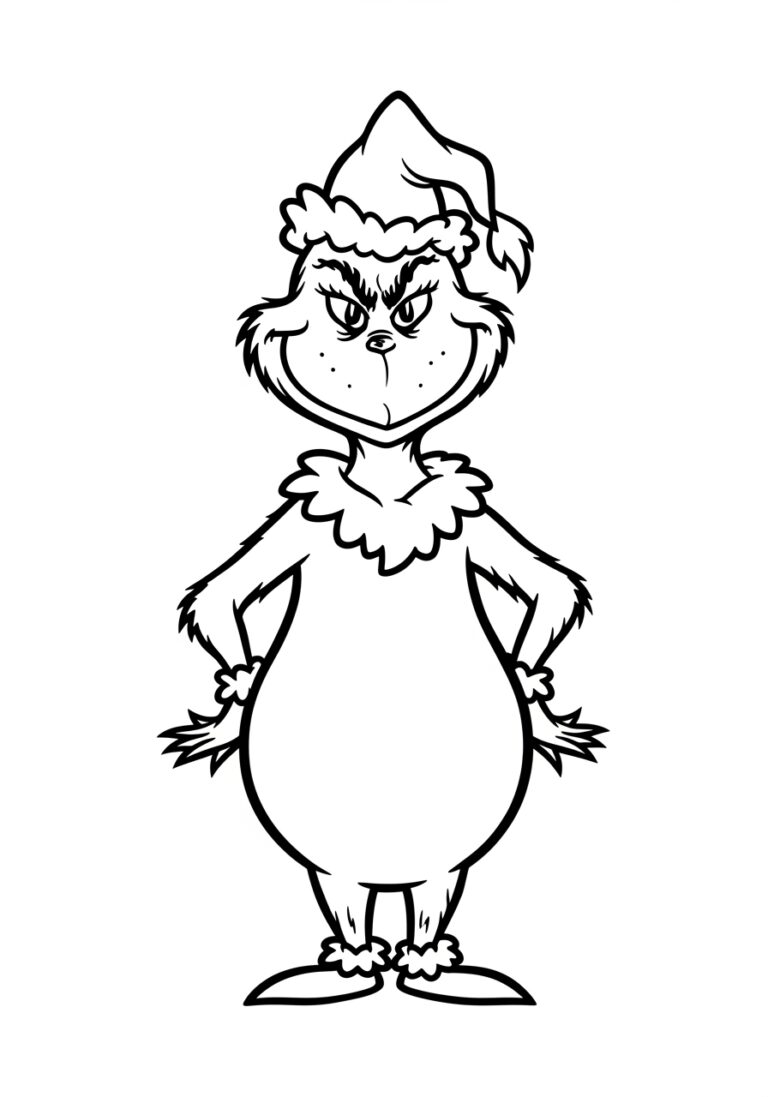 Simple Grinch for Toddler Coloring Page