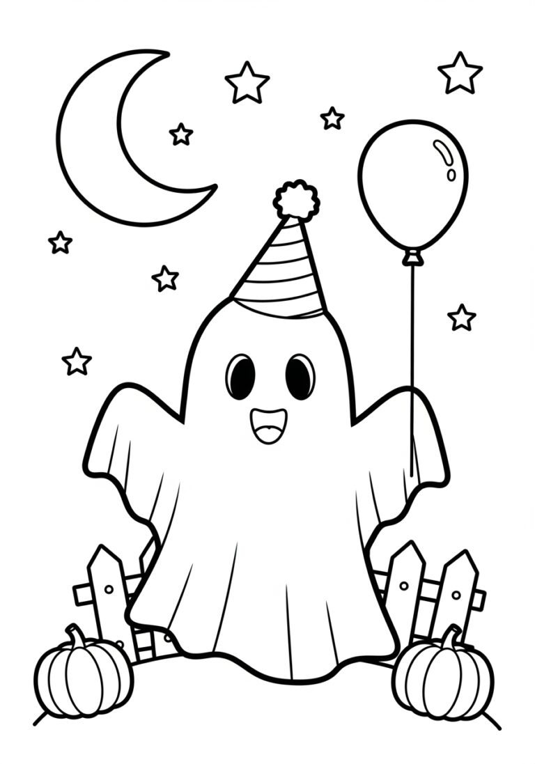 Simple Outline Ghost Coloring Page for Preschool Simple Outline Ghost Coloring Page for Preschool