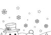 Simple Outline Snowman Coloring Page Thick Lines