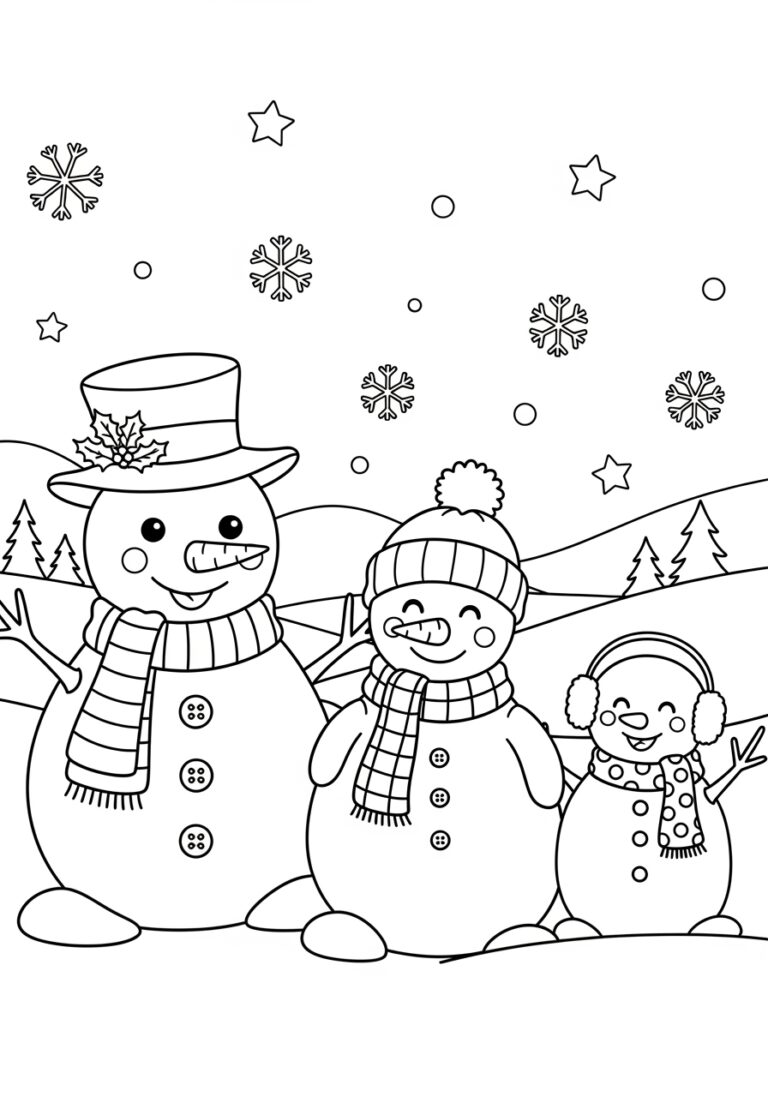 Simple Outline Snowman Coloring Page Thick Lines Simple Outline Snowman Coloring Page Thick Lines