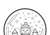 Simple Preschool Snow Globe Coloring Page