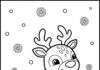 Simple Reindeer Outline Coloring Page