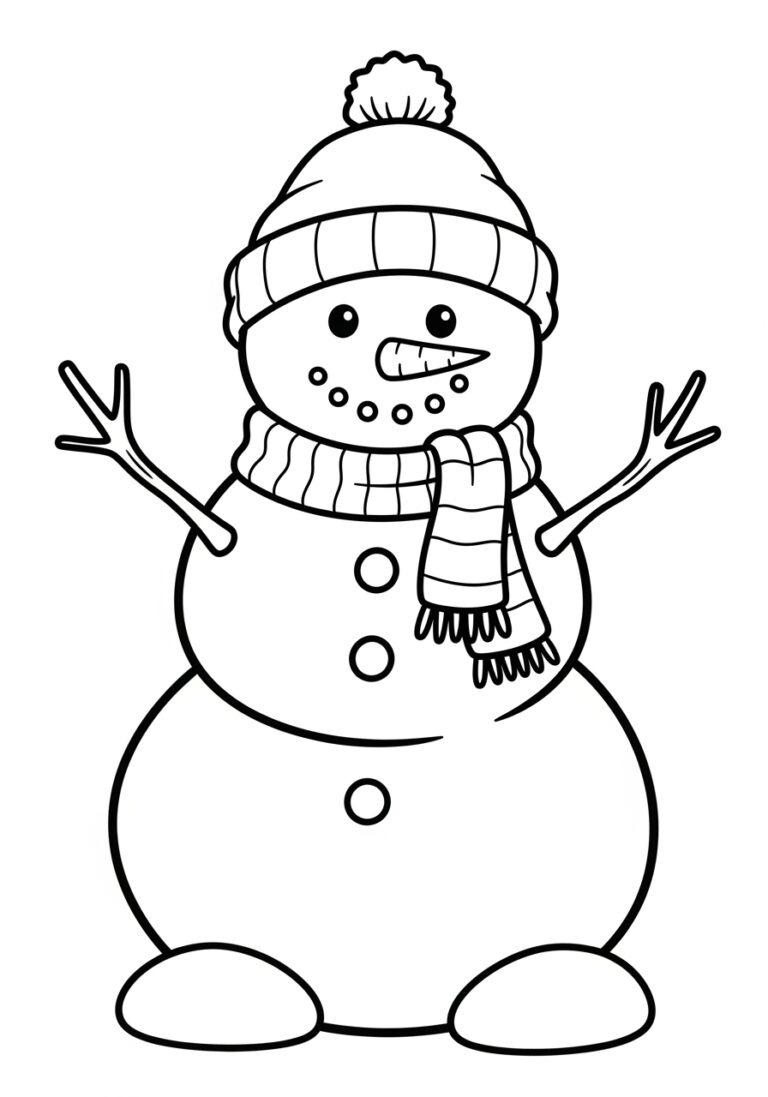 Simple Snowman Coloring Page