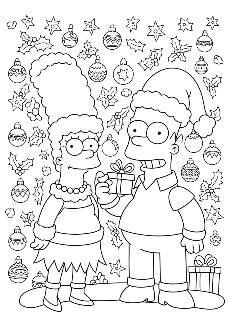 Simpson Christmas Coloring Page Simpson Christmas Coloring Page