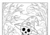 Skeleton Pumpkin Coloring Page to Print Out and Color