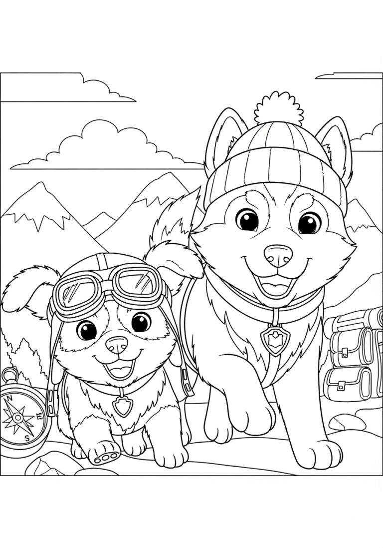 Skye and Everest Coloring Page Skye and Everest Coloring Page