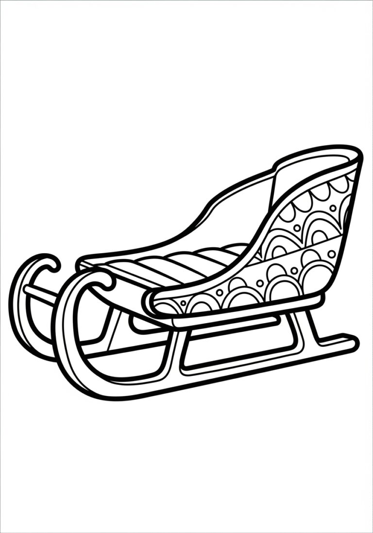 Sled Coloring Page