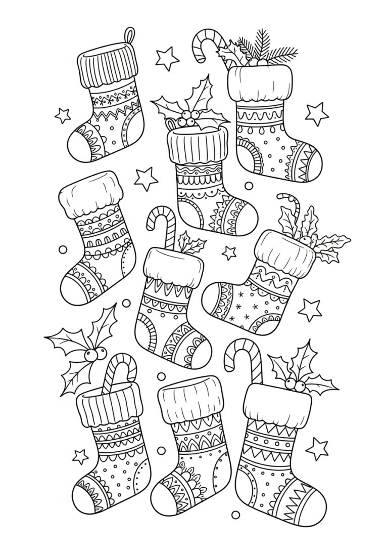 Small Stocking Coloring Page