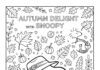 Snoopy Fall Coloring Page to Print Out and Color