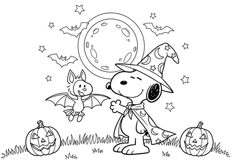 Snoopy Halloween Coloring Page Snoopy Halloween Coloring Page