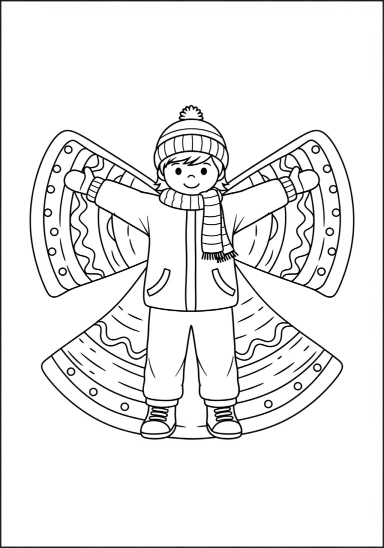 Snow Angel Coloring Page Snow Angel Coloring Page