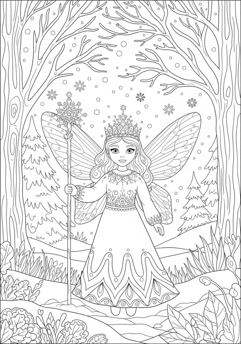 Snow Fairy Coloring Page