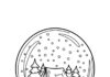 Snow Globe with Camping Tent in Snow Coloring Page
