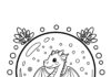 Snow Globe with Magical Dragon Coloring Page