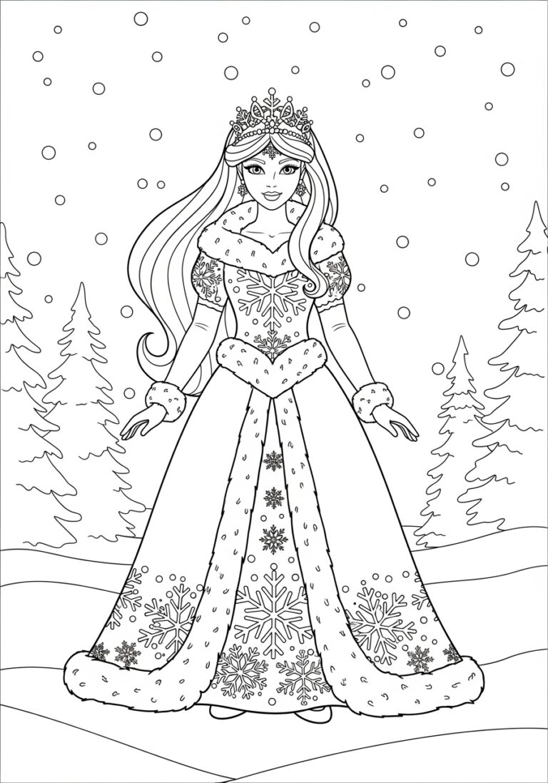 Snow Princess Coloring Page Snow Princess Coloring Page