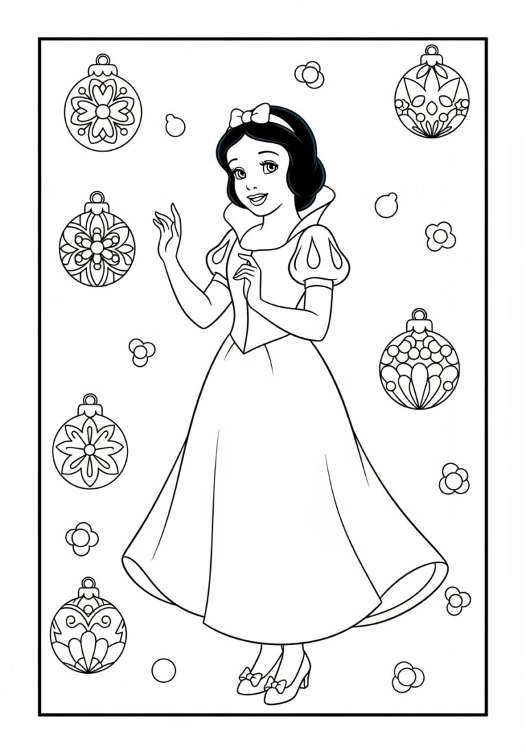 Snow White Coloring Game Page