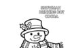 Snowman Coloring Page Drinking Hot Cocoa
