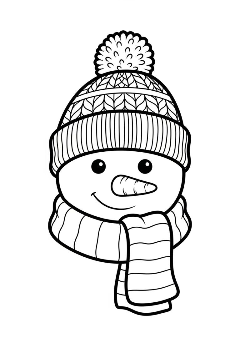 Snowman Face Coloring Page