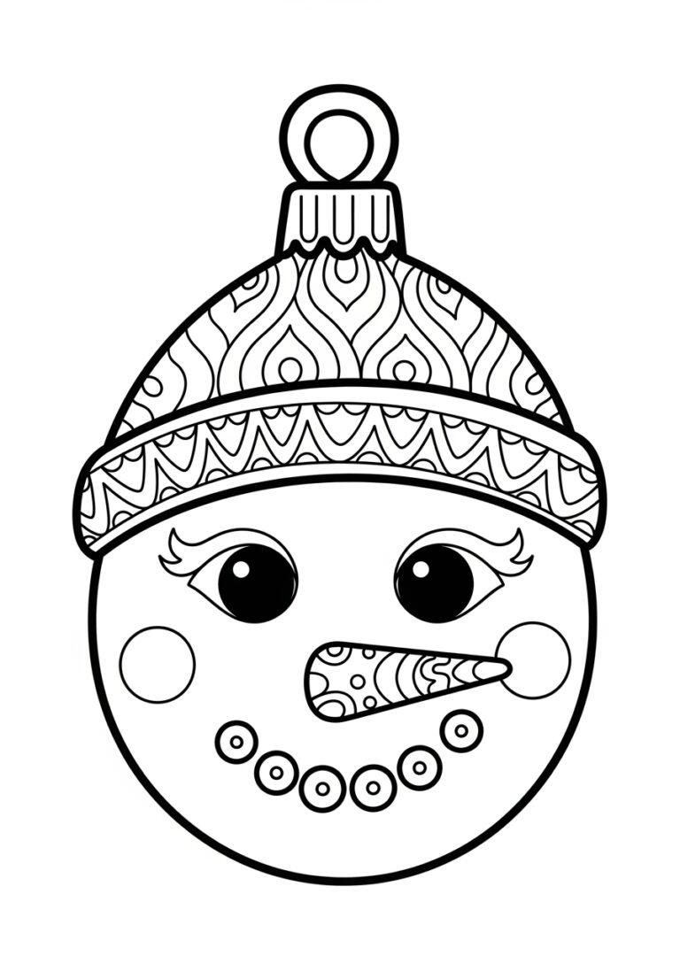 Snowman Face Ornament Coloring Page Snowman Face Ornament Coloring Page