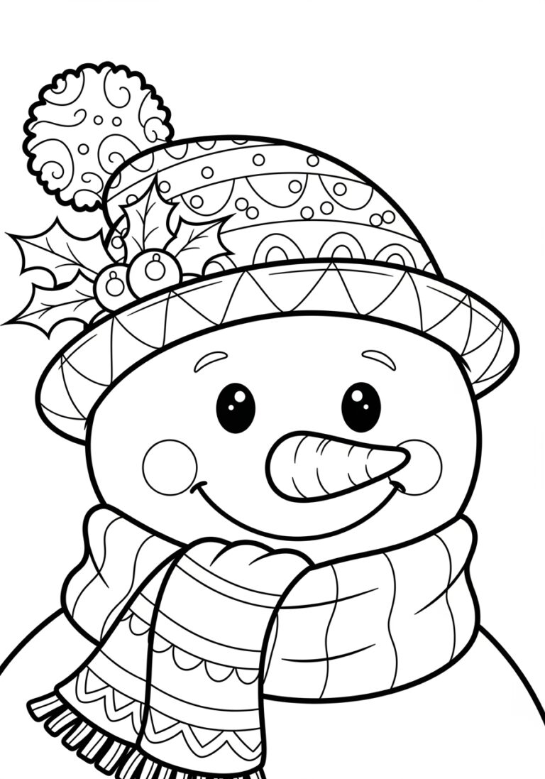 Snowman Head Coloring Page Snowman Head Coloring Page