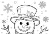 Snowman Outline Coloring Page