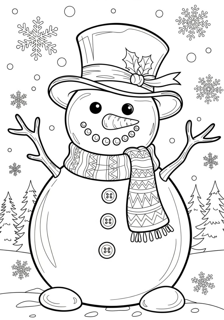 Snowman Outline Coloring Page