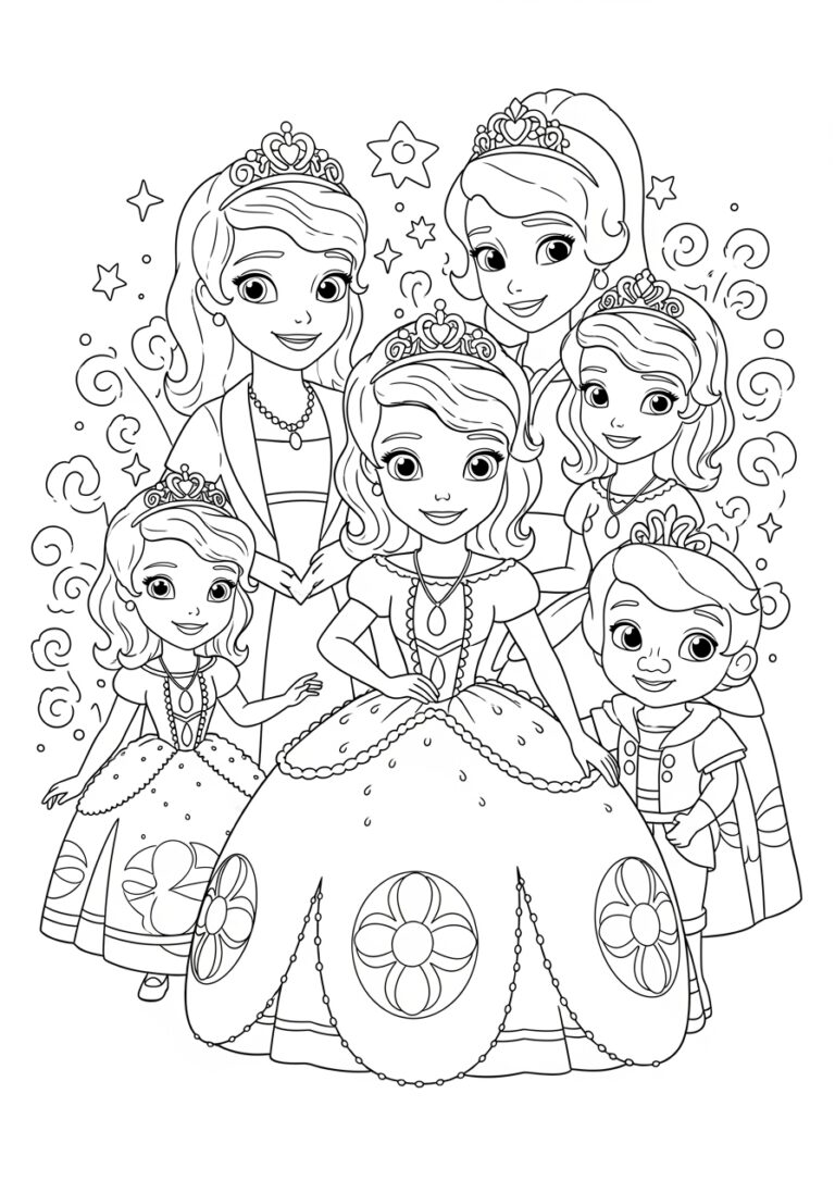 Sofia the First Family Coloring Page Sofia the First Family Coloring Page