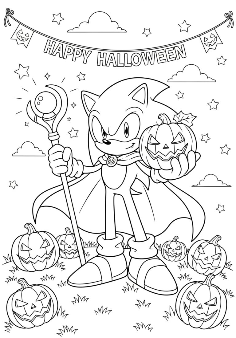 Sonic Halloween Coloring Page Sonic Halloween Coloring Page