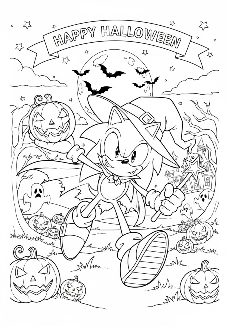 Sonic the Hedgehog Halloween Coloring Page Sonic the Hedgehog Halloween Coloring Page