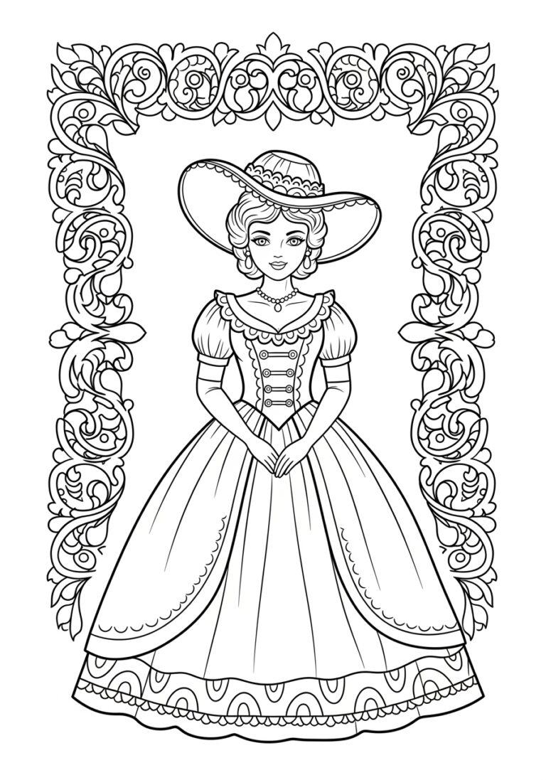 Southern Belle Coloring Page Southern Belle Coloring Page