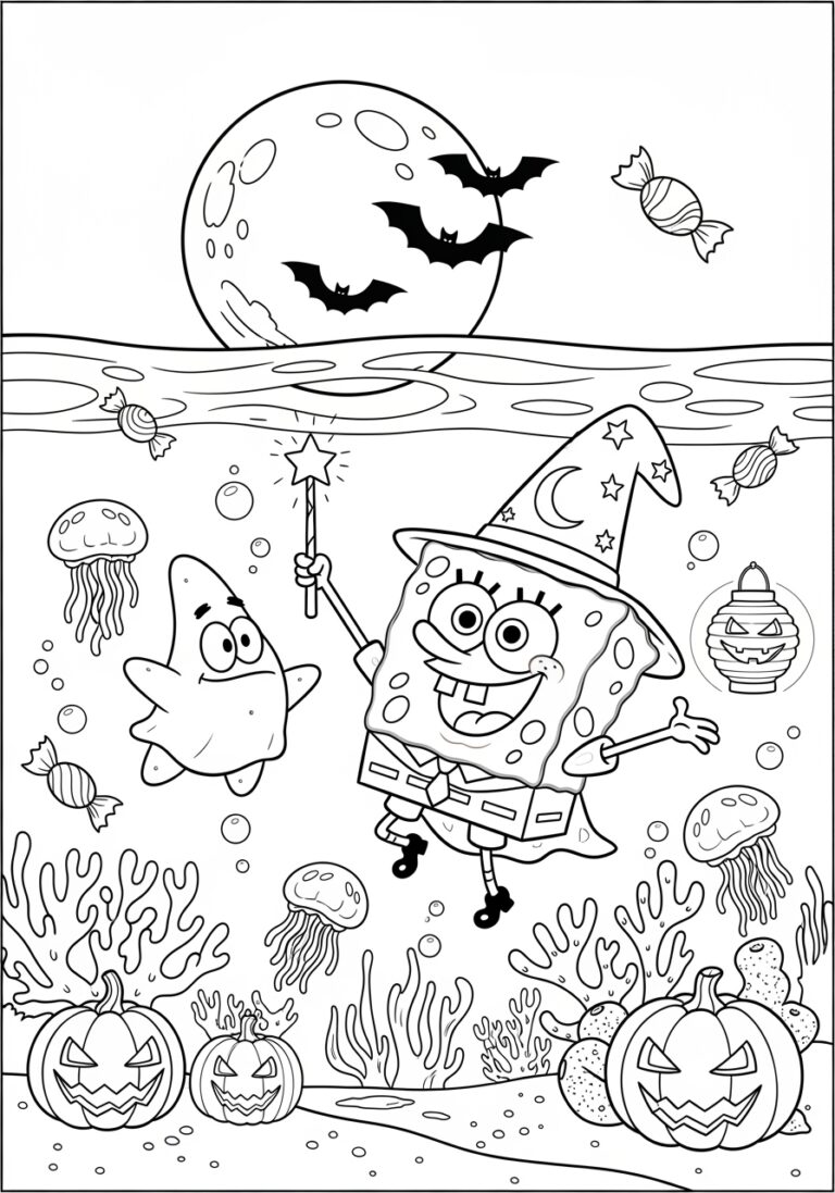 SpongeBob Halloween Coloring Page
