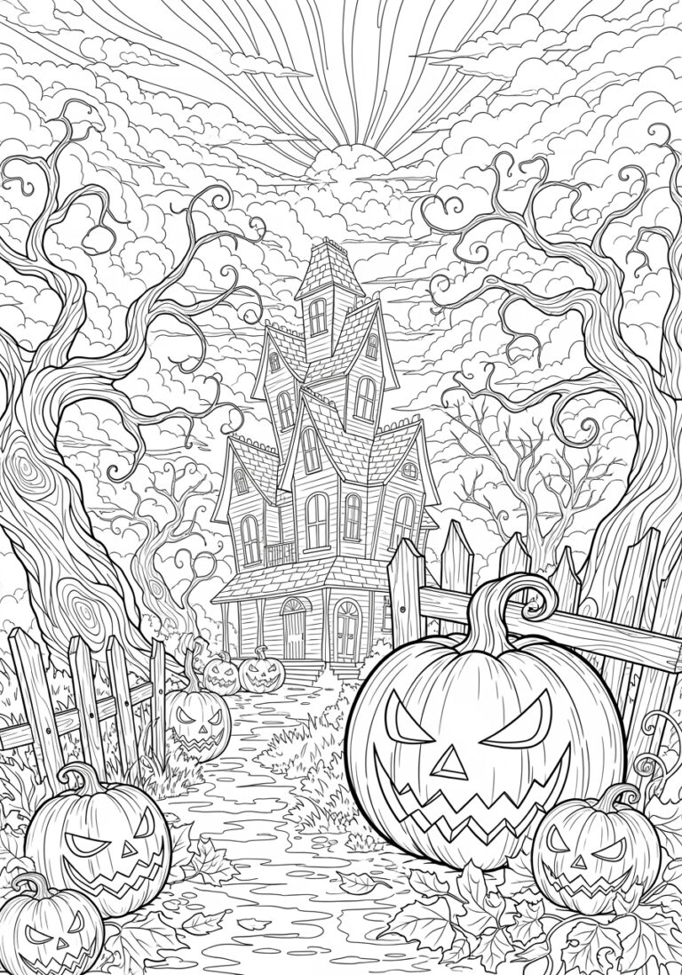 Spooky Halloween Coloring Page for Adults