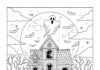 Spooky Haunted House Ghost Coloring Page
