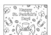 St. Patrick’s Day Bat with Shamrocks Coloring Page