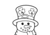St. Patrick’s Day Snowman Coloring Page with Shamrocks