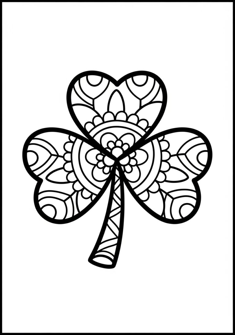 St. Patrick’s Shamrock Ornament Coloring Page St. Patrick’s Shamrock Ornament Coloring Page