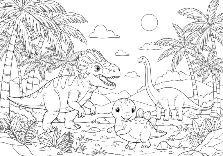 Super Coloring Dinosaur to Print Out and Color