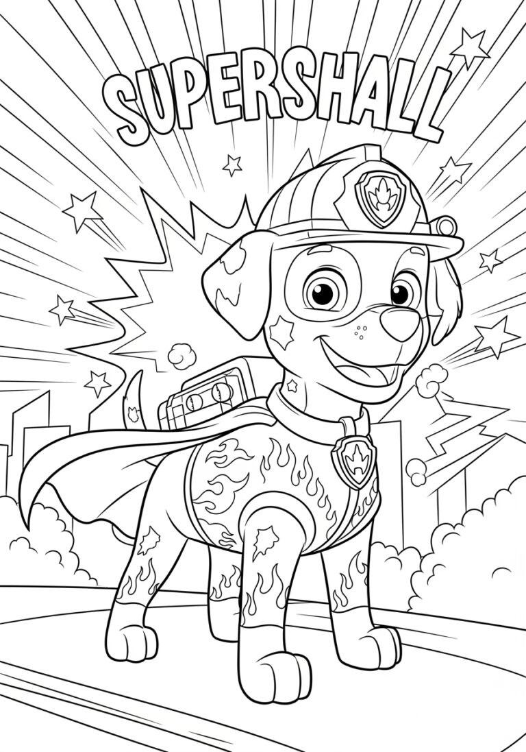 Super Marshall Coloring Page Super Marshall Coloring Page