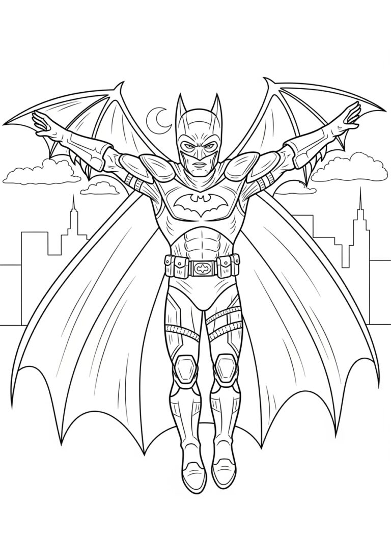 Superhero Costume Bat Coloring Page Superhero Costume Bat Coloring Page