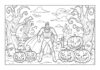 Superhero Halloween Coloring Page
