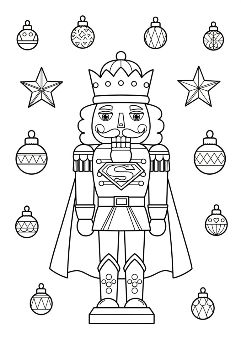 Superhero Nutcracker Coloring Page