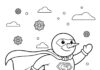 Superhero Snowman Coloring Page with Cape