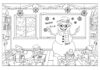 Teacher Snowman Coloring Page in Classroom