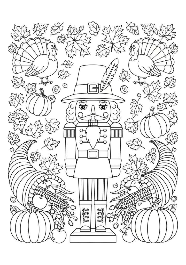 Thanksgiving Nutcracker Coloring Page Thanksgiving Nutcracker Coloring Page