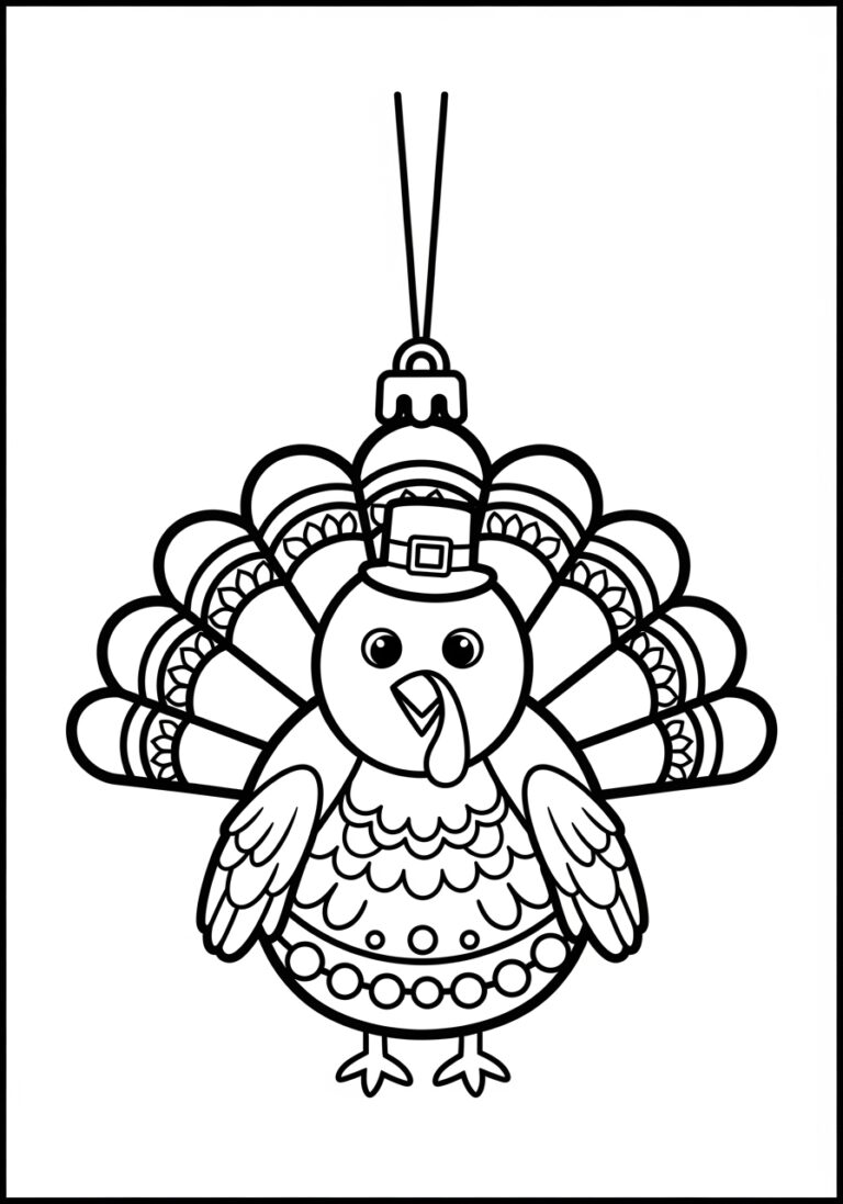 Thanksgiving Turkey Ornament Coloring Page Thanksgiving Turkey Ornament Coloring Page