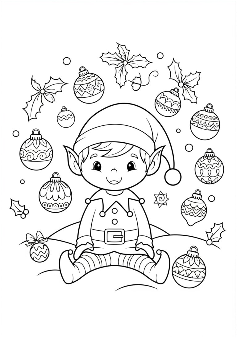 The Elf Coloring Page The Elf Coloring Page