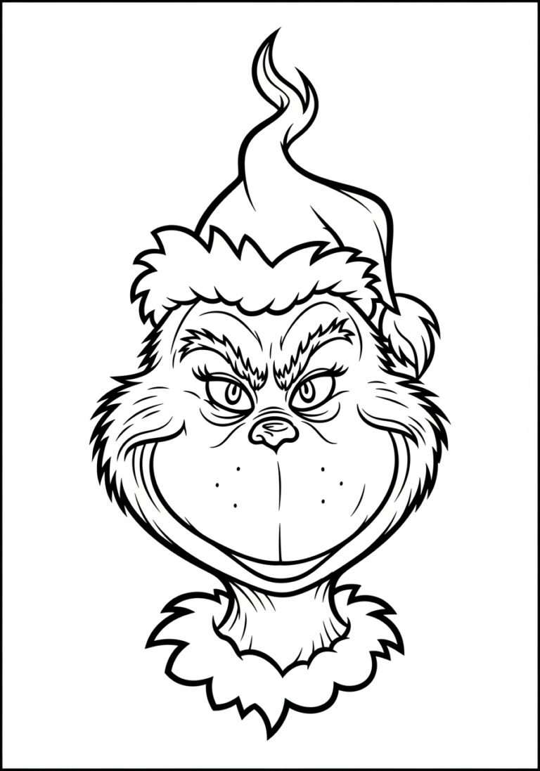 The Grinch Face Coloring Page