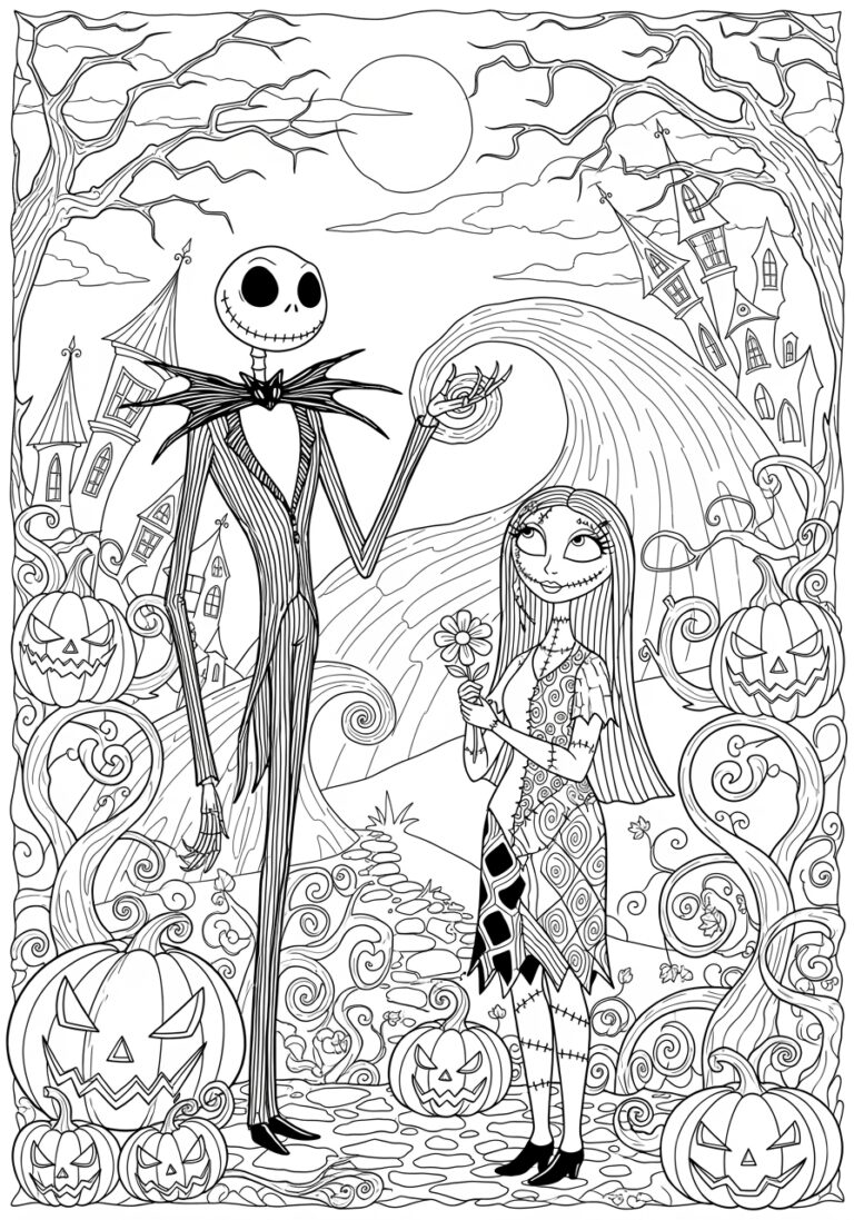 The Nightmare Before Christmas Coloring Page The Nightmare Before Christmas Coloring Page