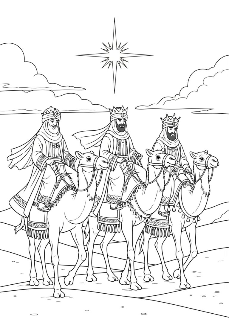 The Three King Coloring Page The Three King Coloring Page